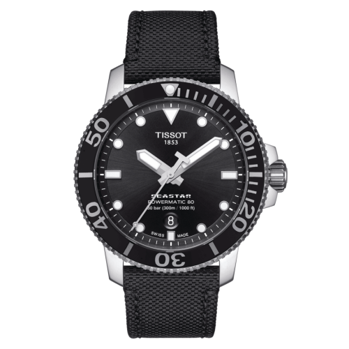 Tissot Seastar 1000 Powermatic 80 43 Stainless Steel / Black / Fabric